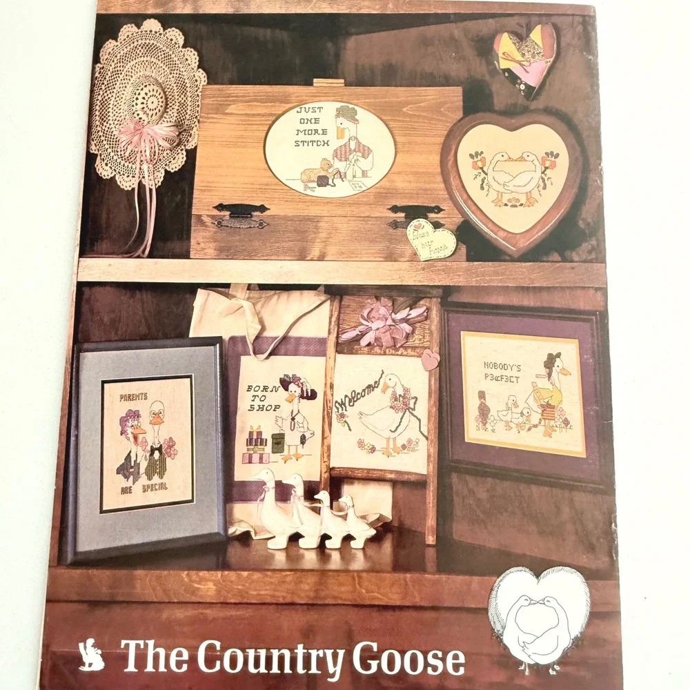 Lot of 3 Vintage Cross Stitch Pattern‎ Books Goose Country Primitive Craft
